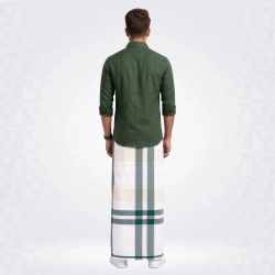 999-SGNR-Aqua Deep Green Harvest Gold Milky White Lungi-Sarong-189 999-SGNR-Aqua Deep Green Harvest Gold Milky White Lungi-Sarong-189